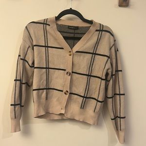 Plaid button front cardigan